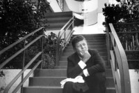 John F Kennedy JFK at the Mauretania apartments in Hancock Park Los Angeles California July 1960