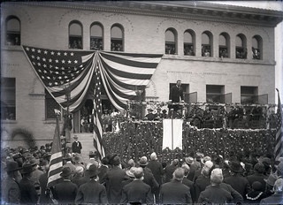 President Theodore Roosevelt speaking at Pomona College in Claremont, California 1903