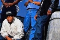 NWA outside Ruthless Records in Woodland Hills - Eazy-E, Dr. Dre, Ice Cube, DJ Yella, MC Ren